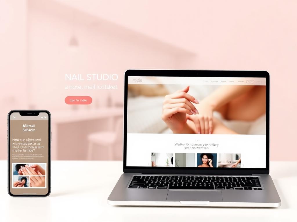 Exemplo de aplicação e site para Cabeleireiros e Estética: Nail Studio